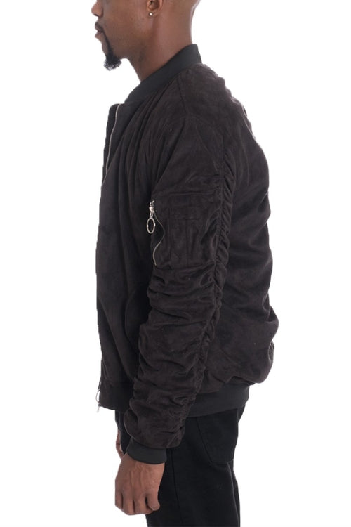 FAUX SUEDE BOMBER 6111