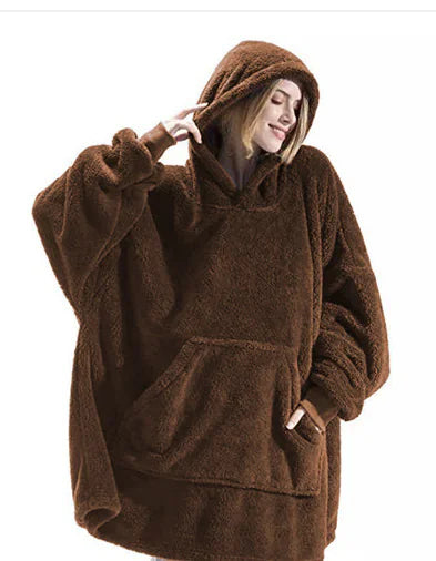 Winter Women's Hoodie Sweatshirt with Big Pocket